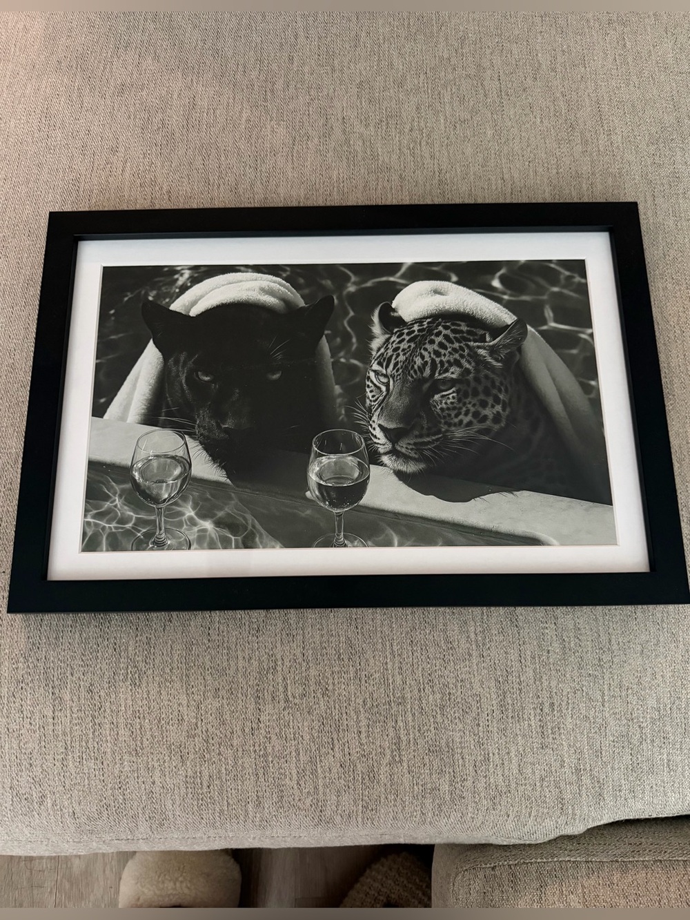 Black Framed Leopard & Panther Art Print